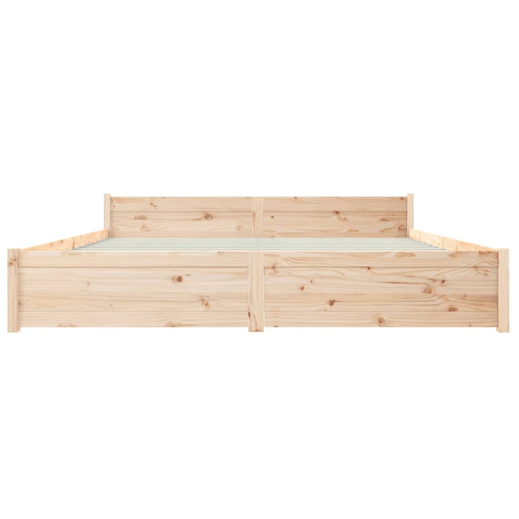 Bed Frame without Mattress Solid Wood 180x200 cm Super King Super King Size