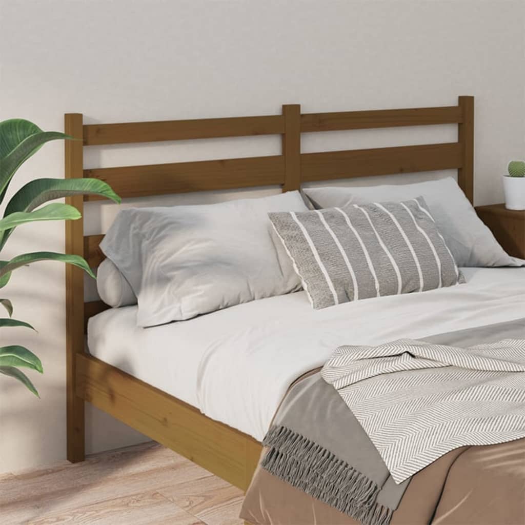 Bed Headboard Honey Brown 186x4x100 cm Solid Wood Pine