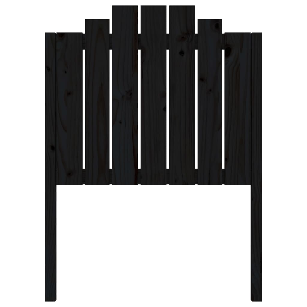 Bed Headboard Black 81x4x110 cm Solid Wood Pine
