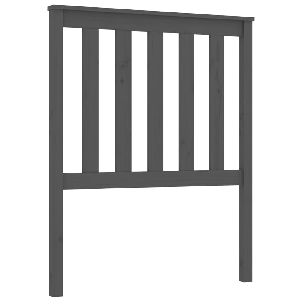 Bed Headboard Grey 81x6x101 cm Solid Wood Pine