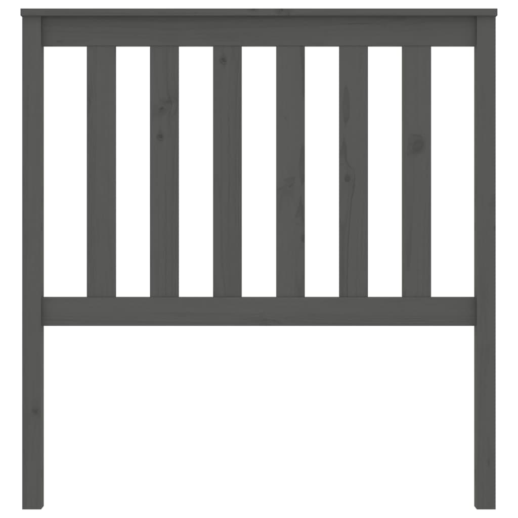 Bed Headboard Grey 96x6x101 cm Solid Wood Pine