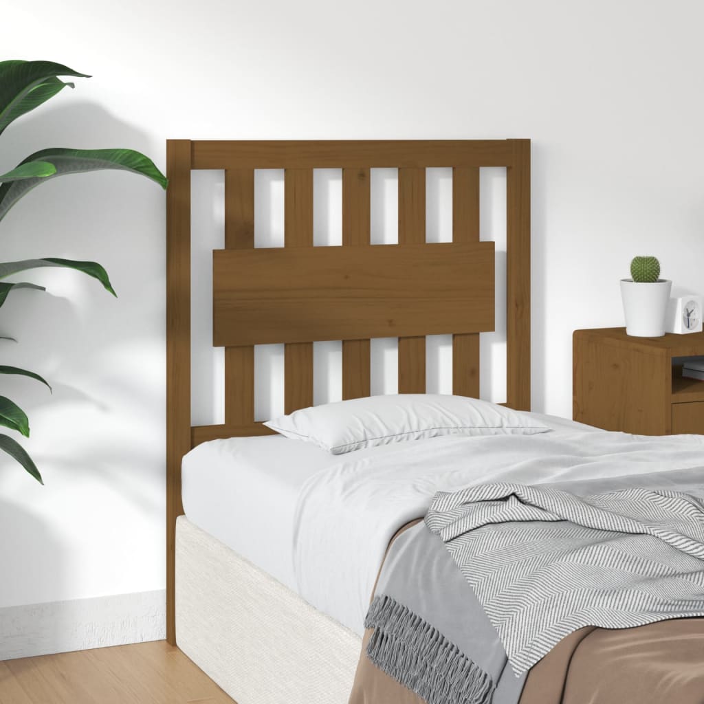 Bed Headboard Honey Brown 80.5x4x100 cm Solid Wood Pine