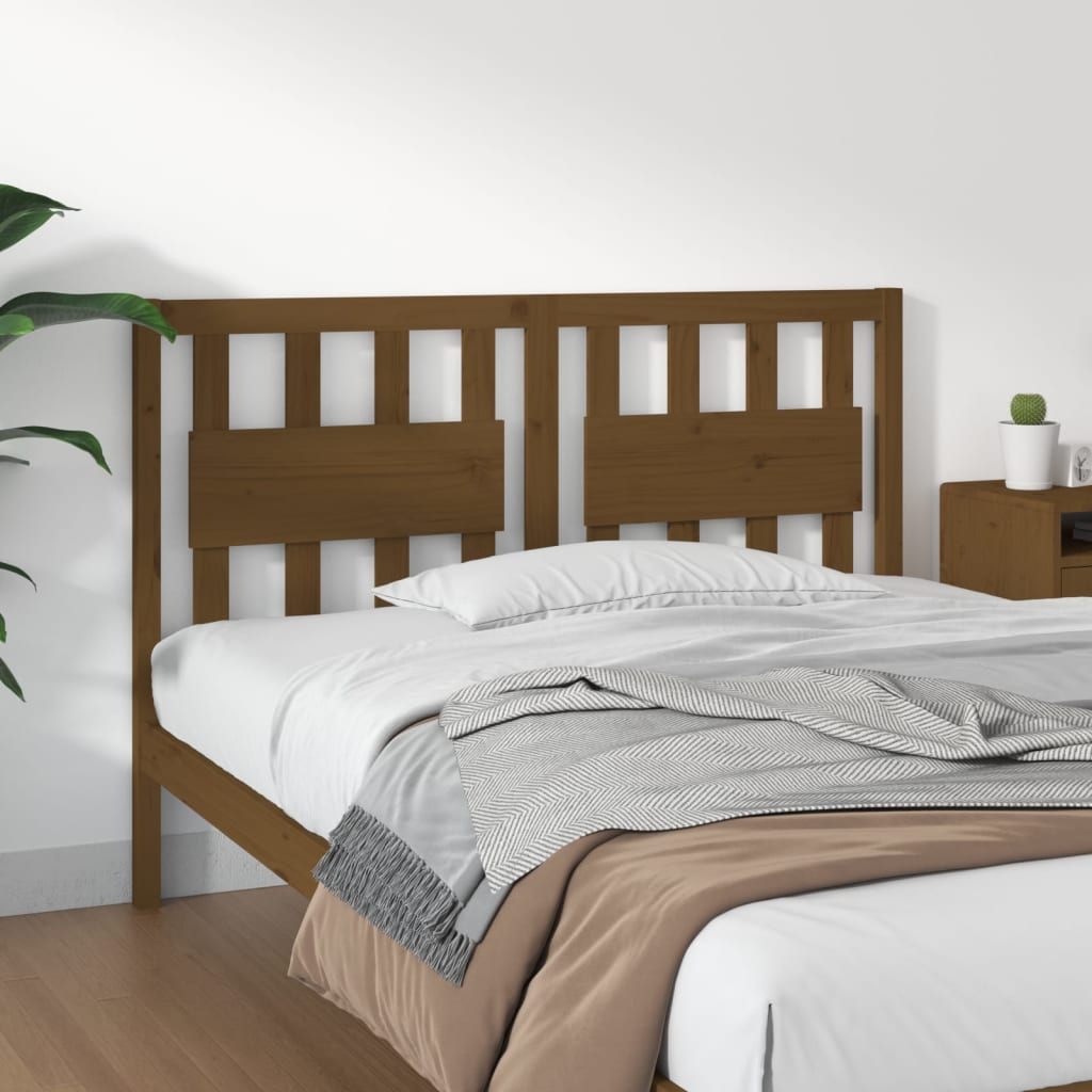 Bed Headboard Honey Brown 125.5x4x100 cm Solid Wood Pine