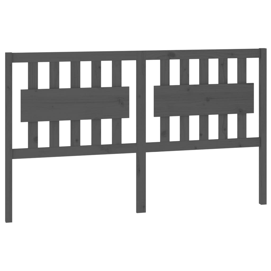 Bed Headboard Grey 155.5x4x100 cm Solid Wood Pine