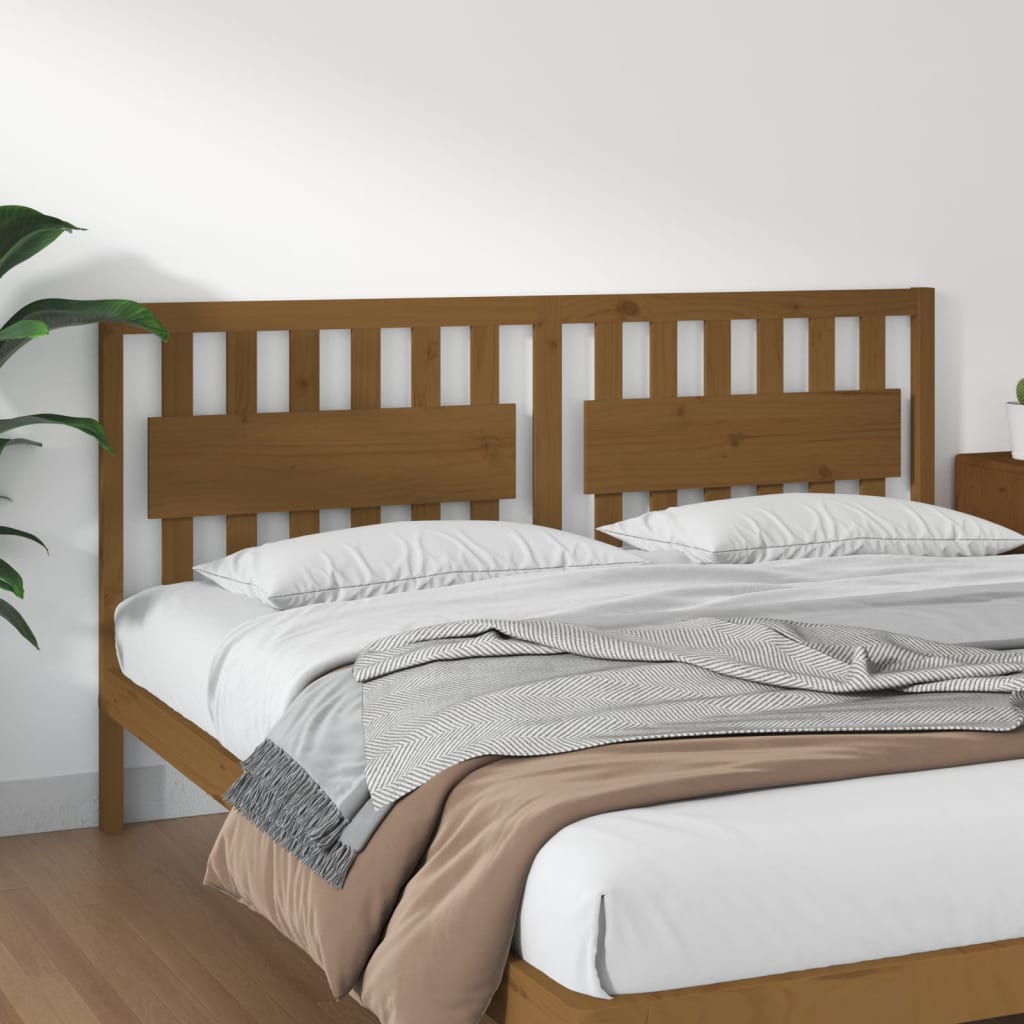 Bed Headboard Honey Brown 185.5x4x100 cm Solid Wood Pine