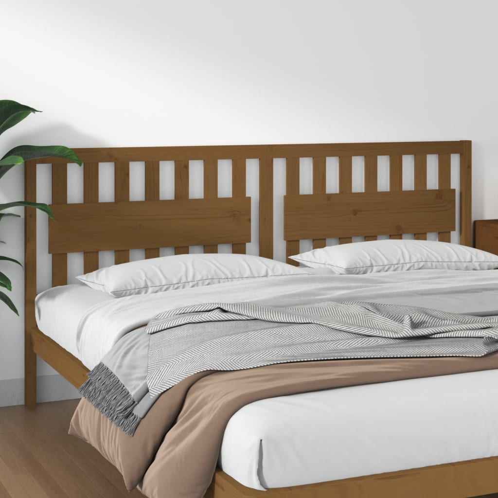 Bed Headboard Honey Brown 205.5x4x100 cm Solid Wood Pine