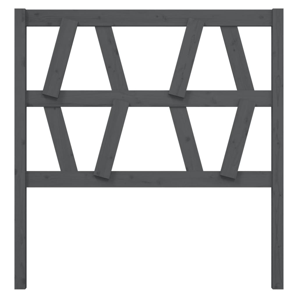 Bed Headboard Grey 96x4x100 cm Solid Wood Pine