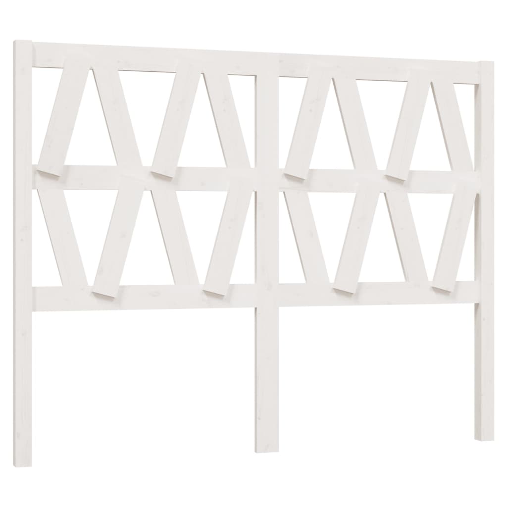 Bed Headboard White 146x4x100 cm Solid Wood Pine