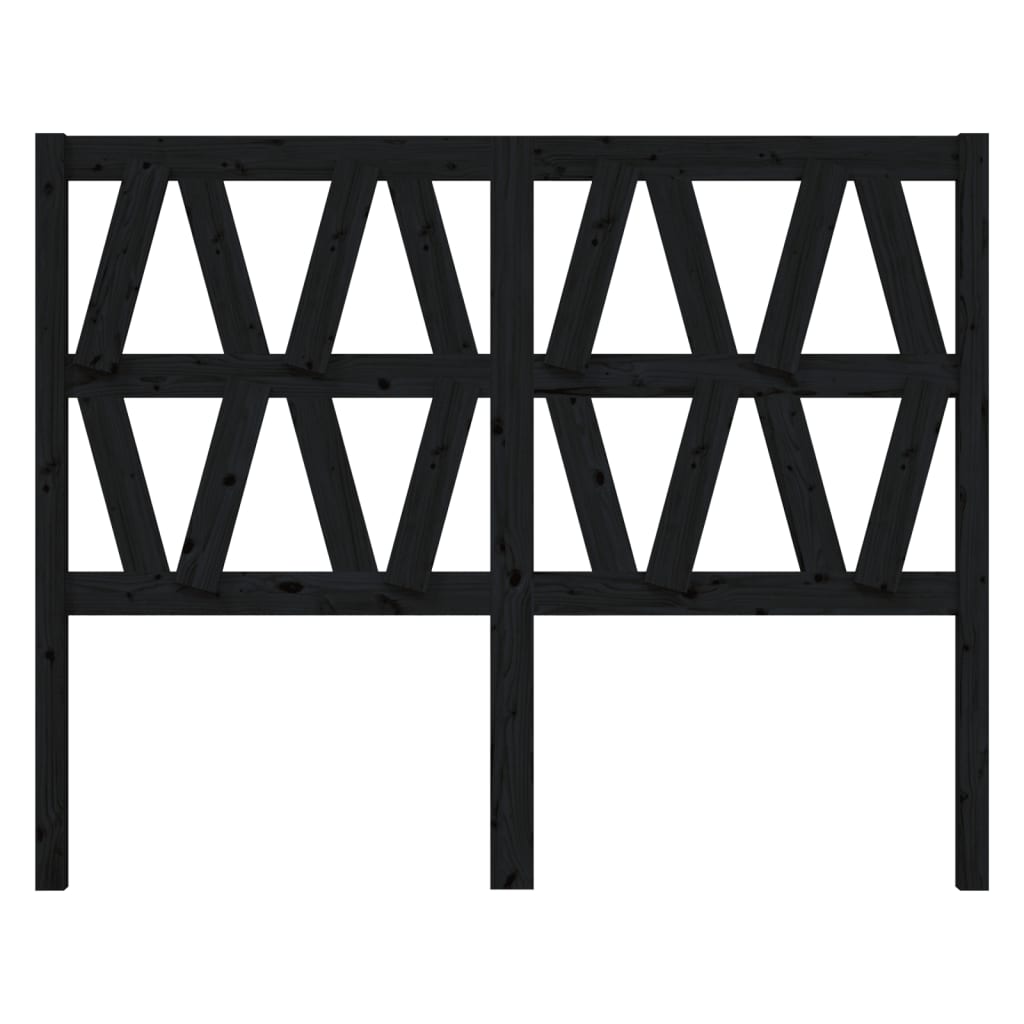 Bed Headboard Black 156x4x100 cm Solid Wood Pine