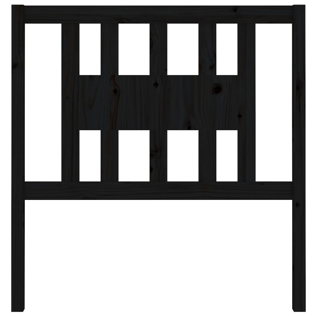 Headboard Black 81x4x100 cm Solid Wood Pine