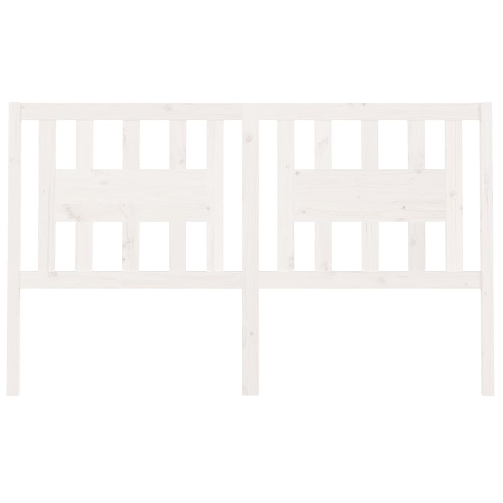 Headboard White 126x4x100 cm Solid Wood Pine