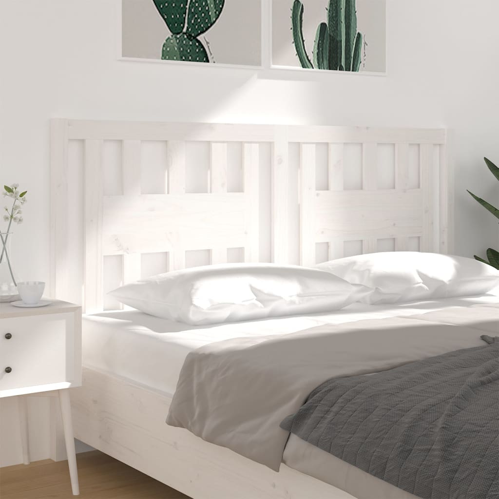 Headboard White 141x4x100 cm Solid Wood Pine