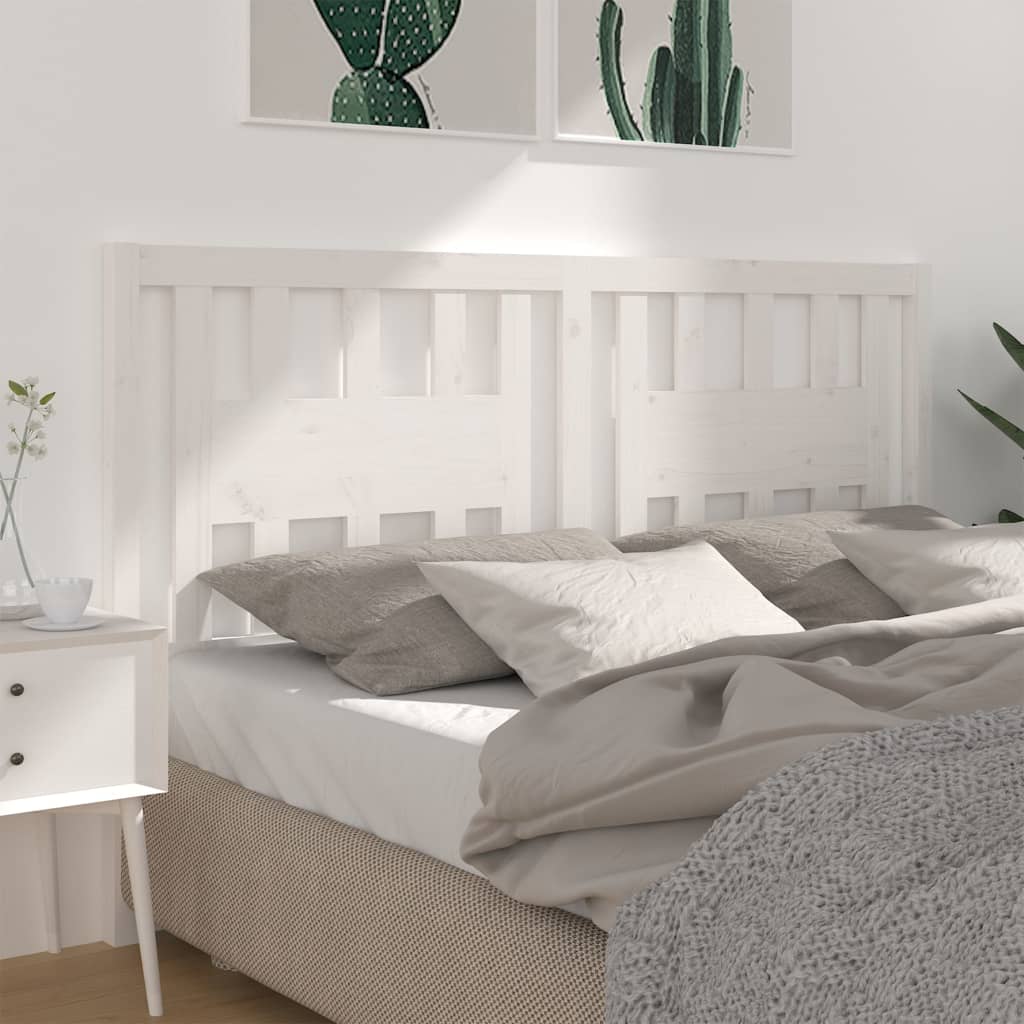 Headboard White 141x4x100 cm Solid Wood Pine