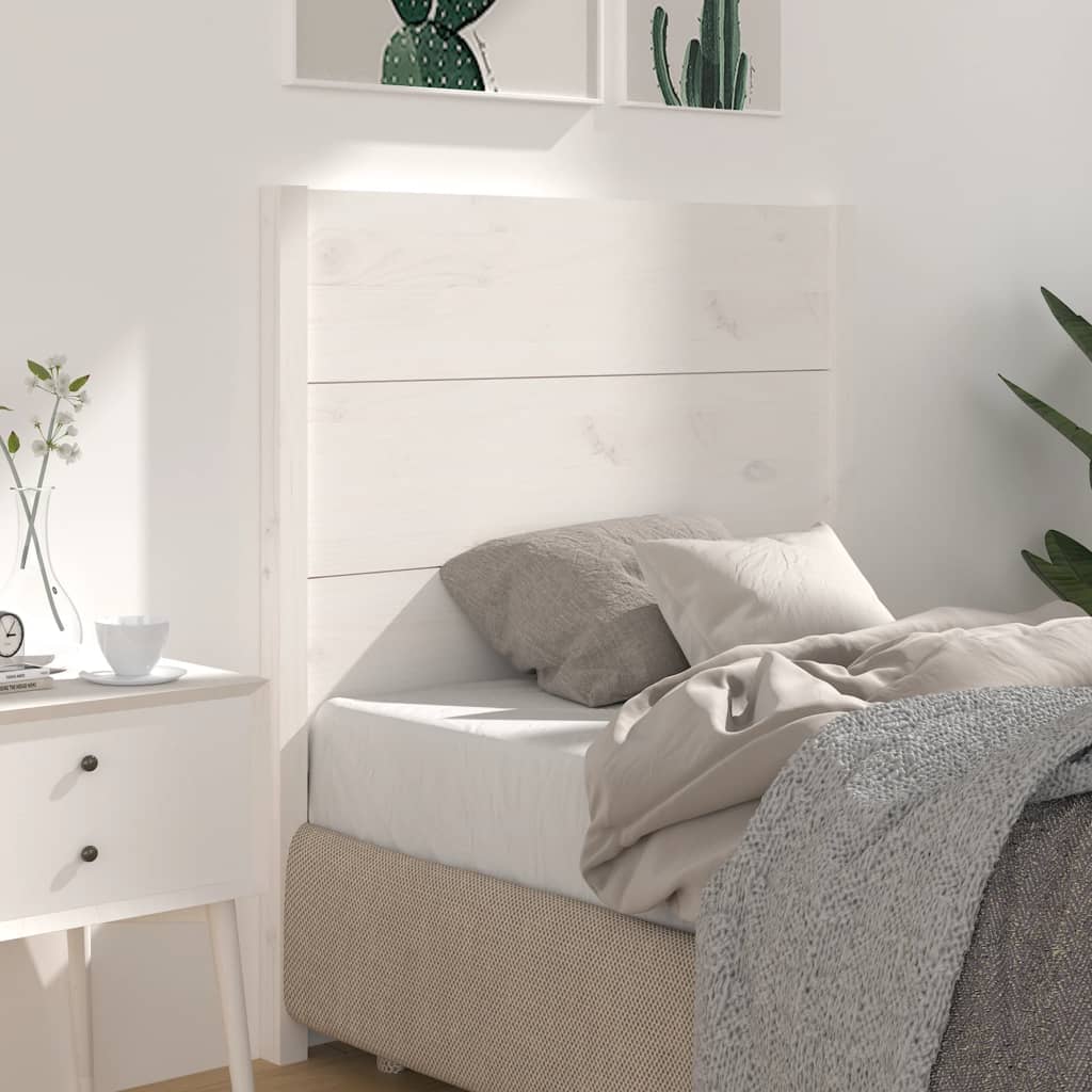Headboard White 106x4x100 cm Solid Wood Pine