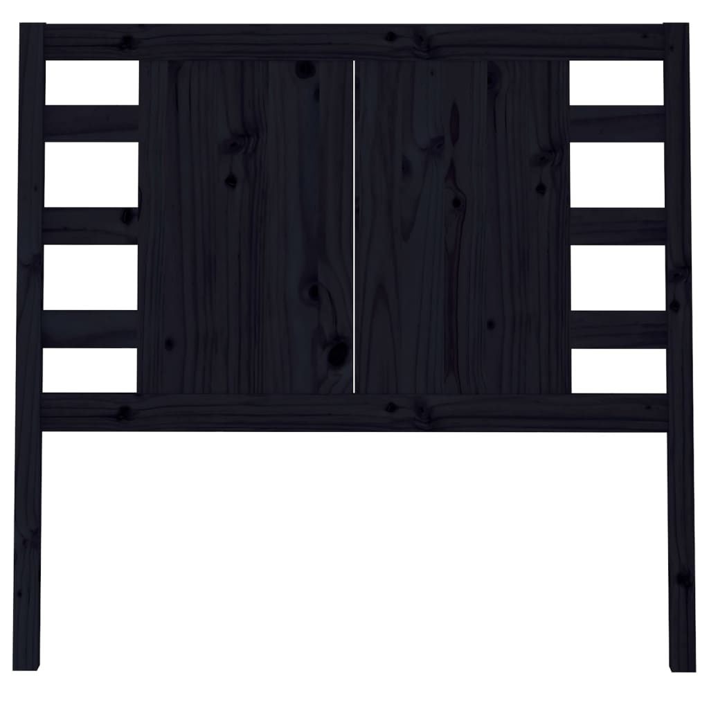 Headboard Black 81x4x100 cm Solid Wood Pine