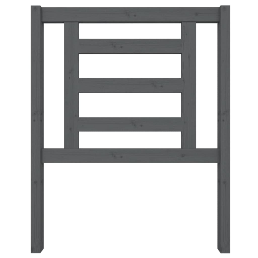 Bed Headboard Grey 81x4x100 cm Solid Wood Pine