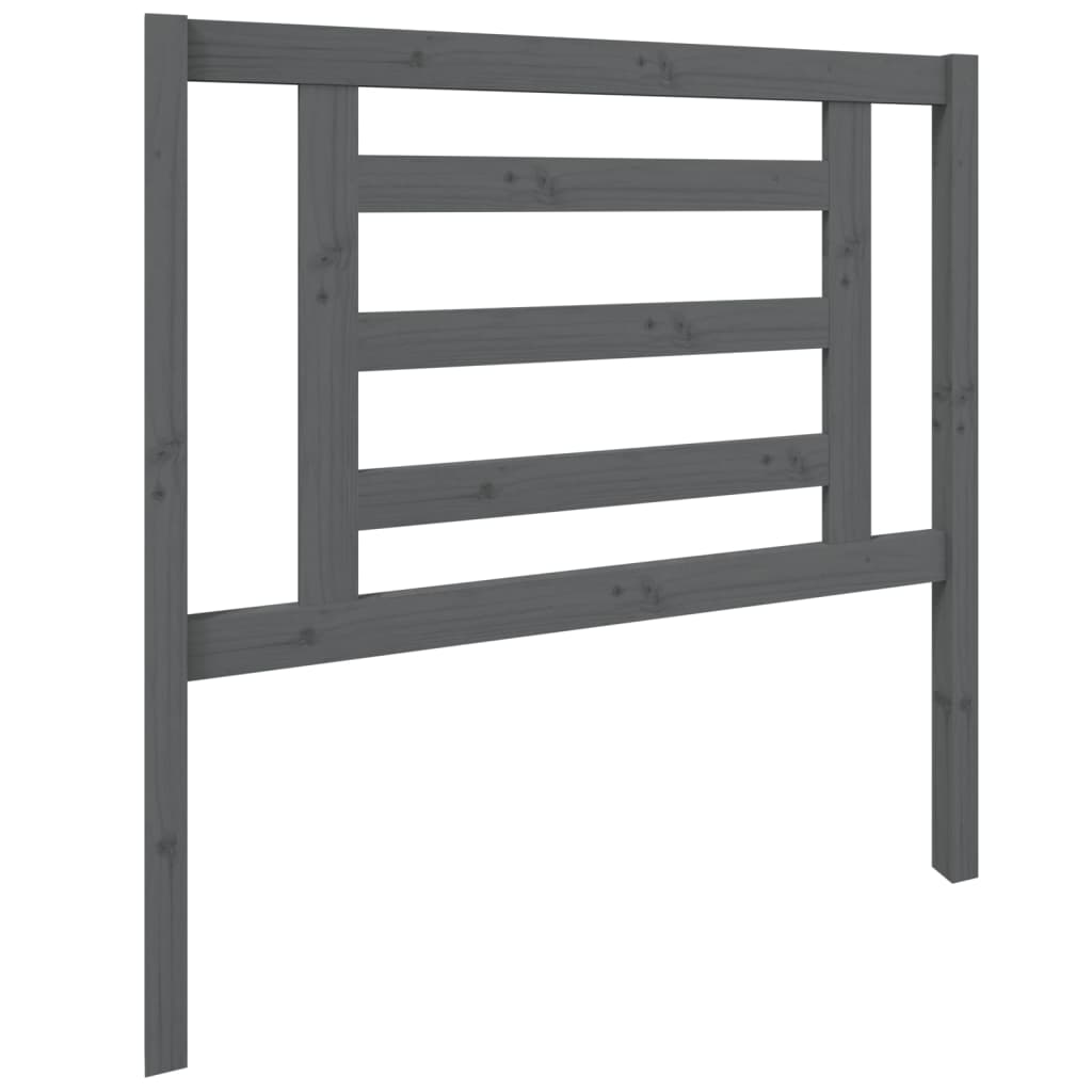 Bed Headboard Grey 96x4x100 cm Solid Wood Pine