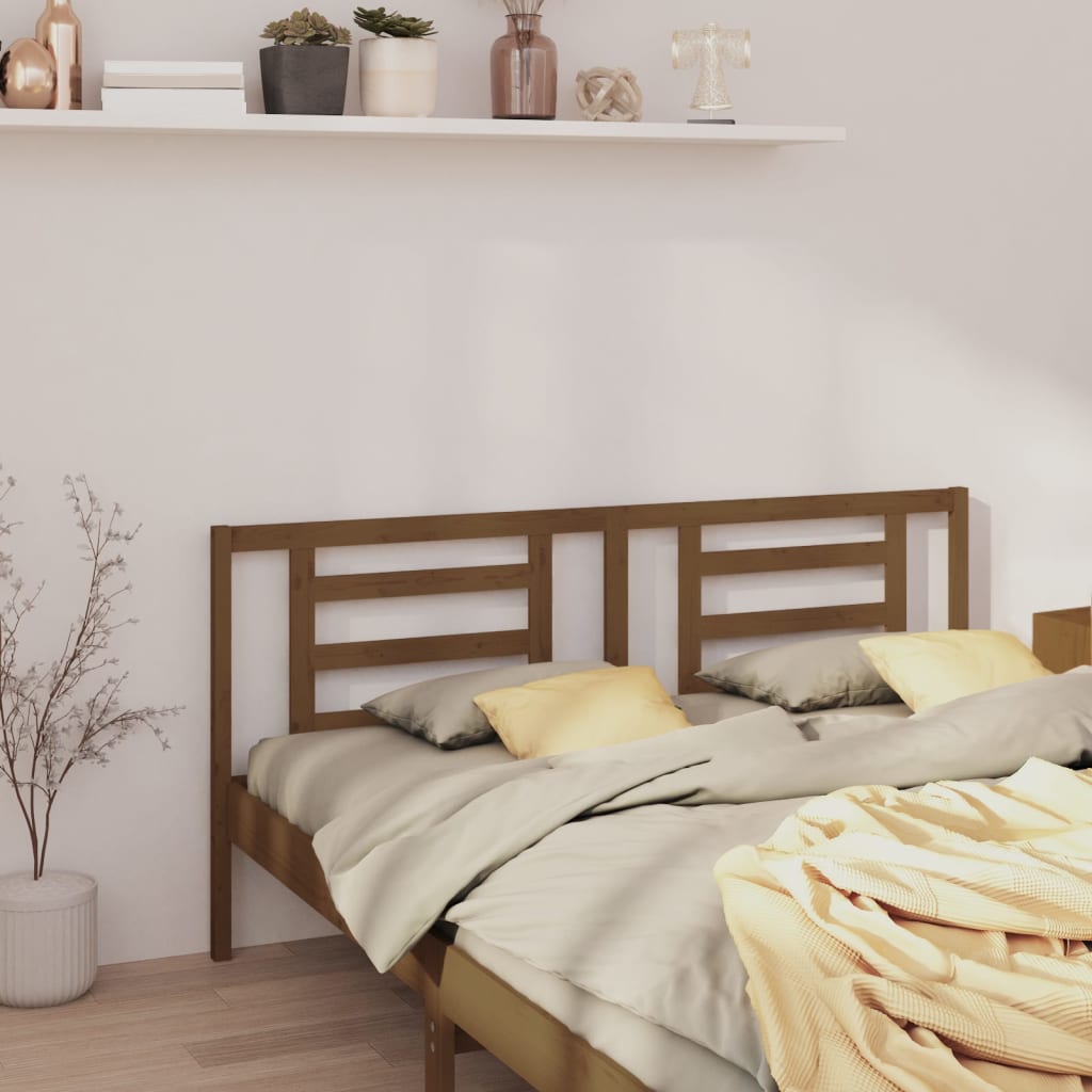 Bed Headboard Honey Brown 206x4x100 cm Solid Pine Wood