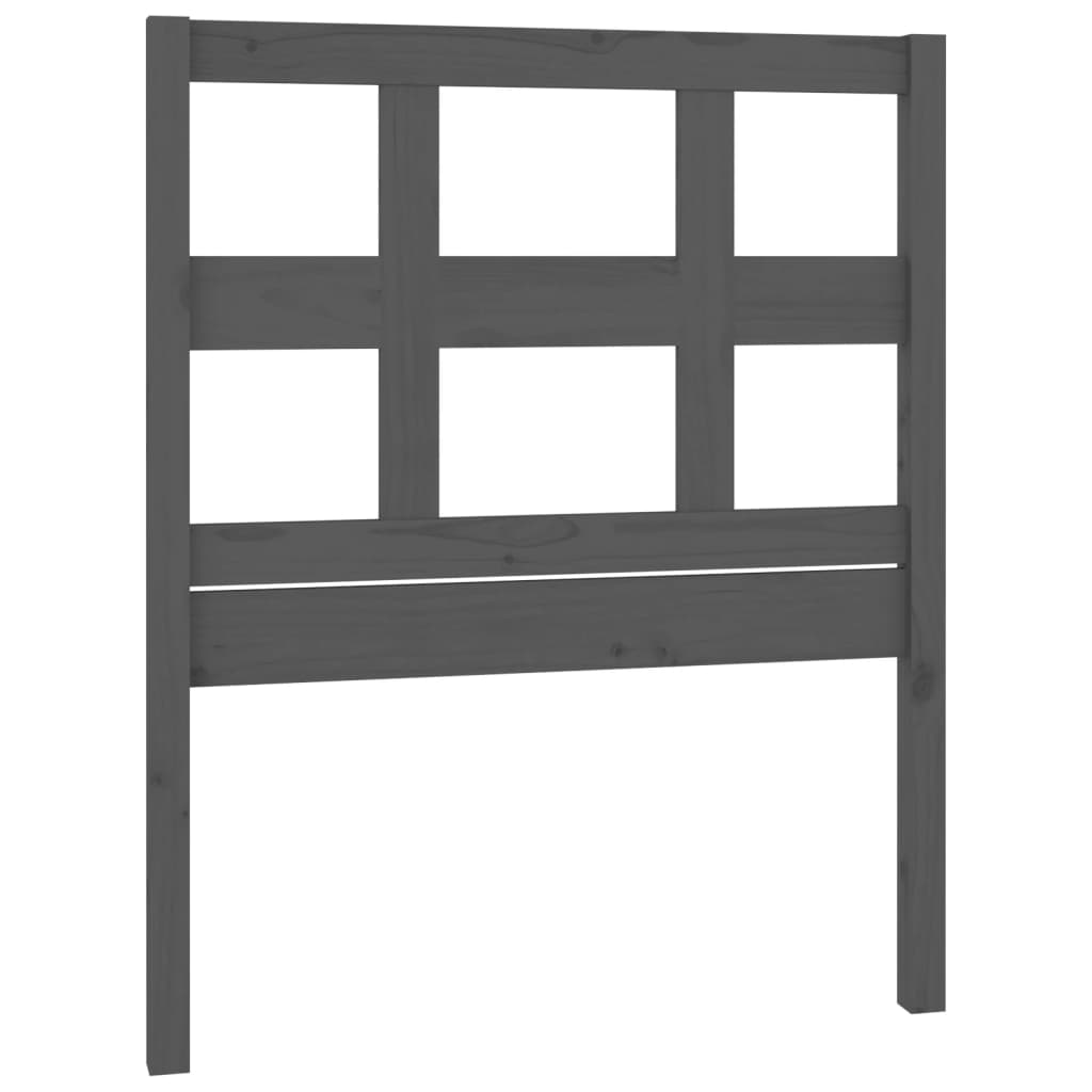 Bed Headboard Grey 95.5x4x100 cm Solid Wood Pine