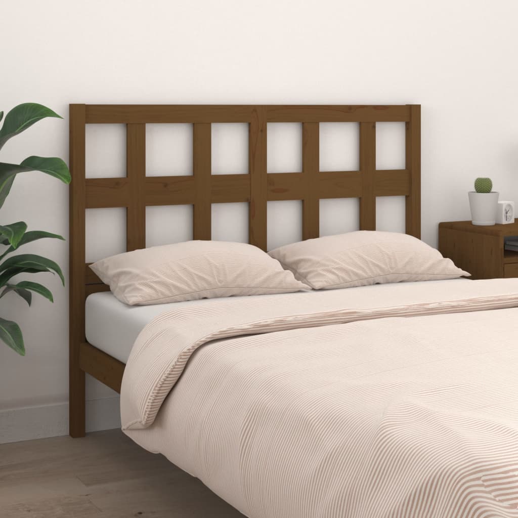 Bed Headboard Honey Brown 205.5x4x100 cm Solid Wood Pine