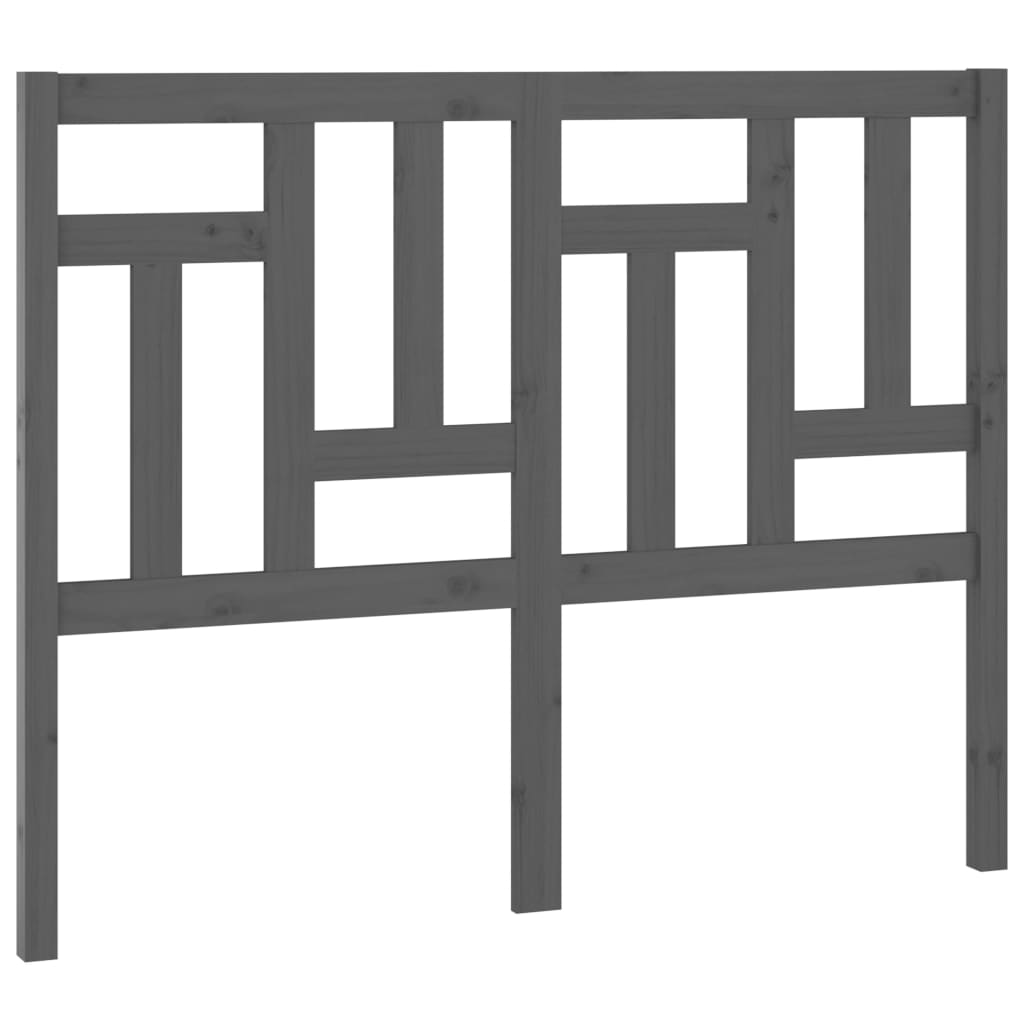 Bed Headboard Grey 205.5x4x100 cm Solid Wood Pine