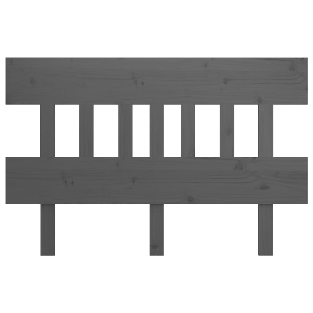 Bed Headboard Grey 163.5x3x81 cm Solid Wood Pine