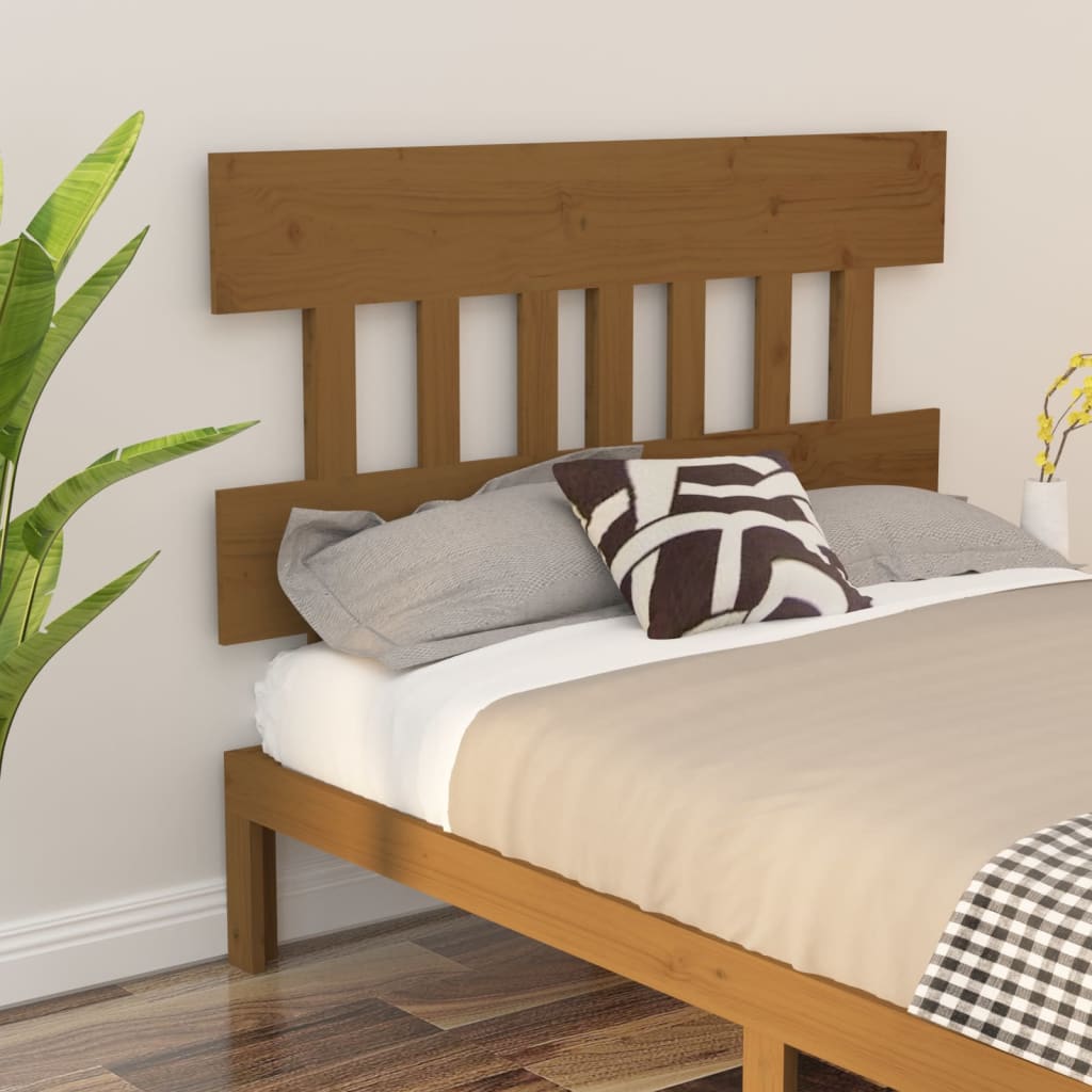 Bed Headboard Honey Brown 203.5x3x81 cm Solid Wood Pine