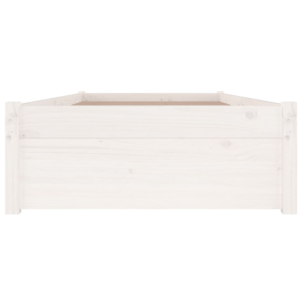 Bed Frame without Mattress with Drawers White Small Single