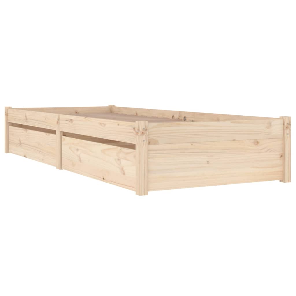 Bed Frame without Mattress with Drawers Single