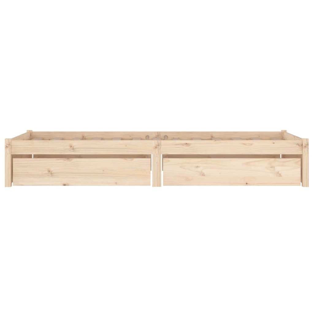 Bed Frame without Mattress with Drawers Single