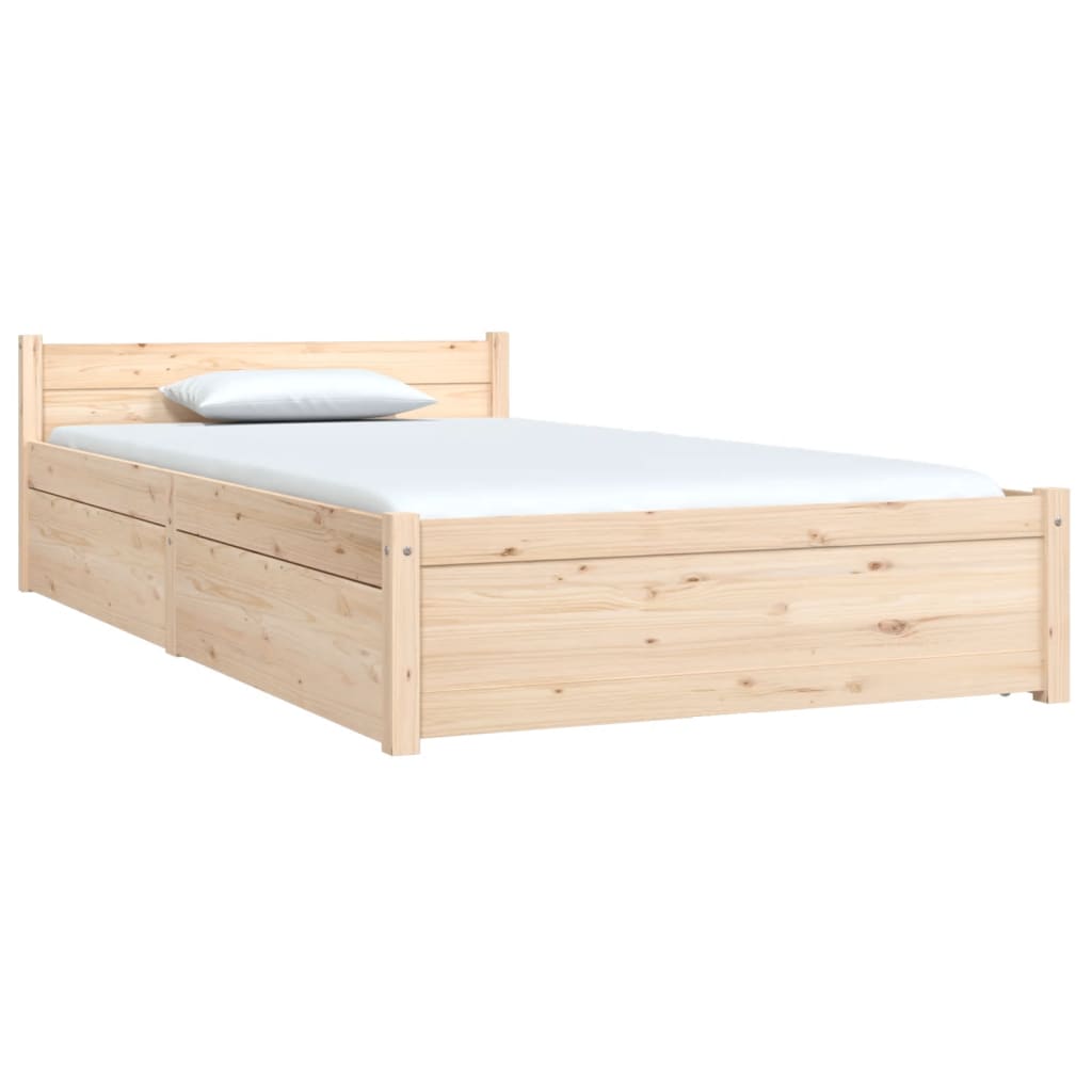 Bed Frame without Mattress with Drawers Single