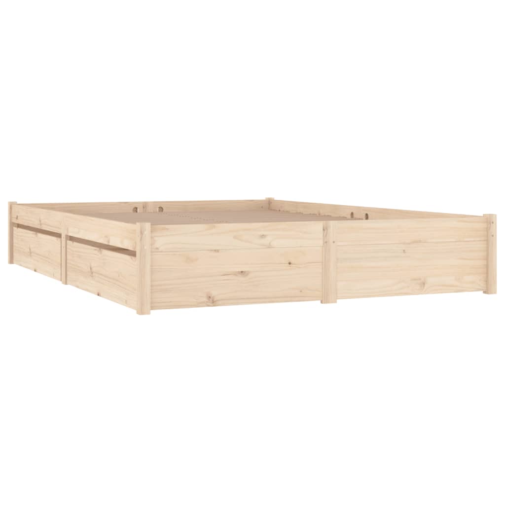 Bed Frame without Mattress with Drawers Double