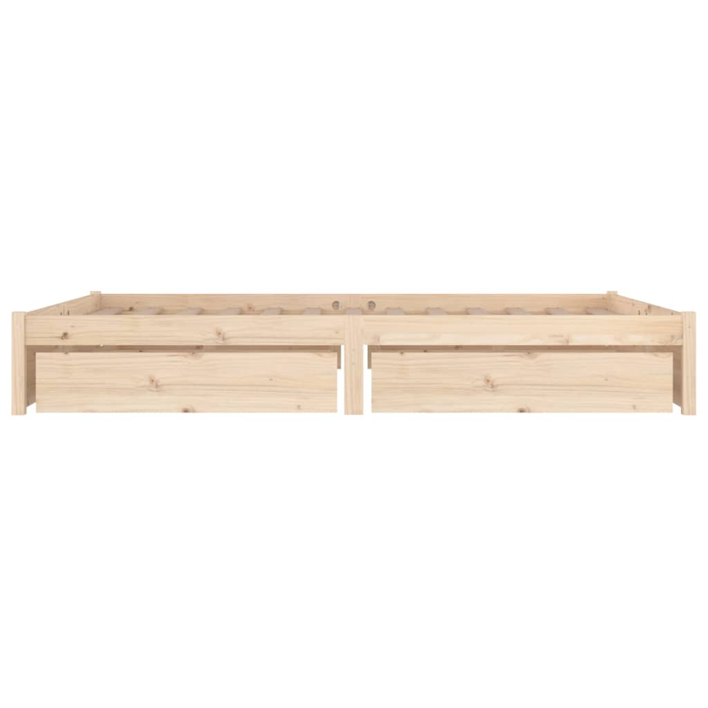 Bed Frame without Mattress with Drawers Double