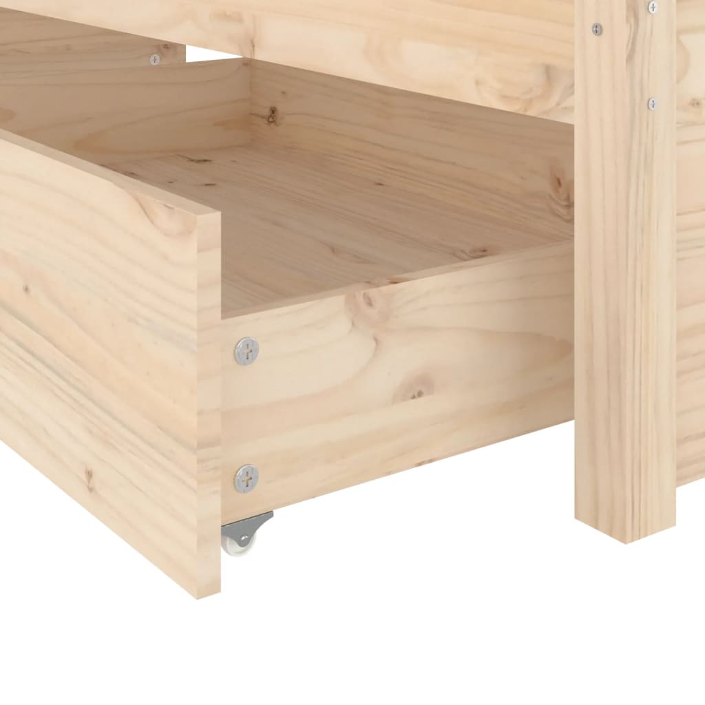 Bed Frame without Mattress with Drawers Double