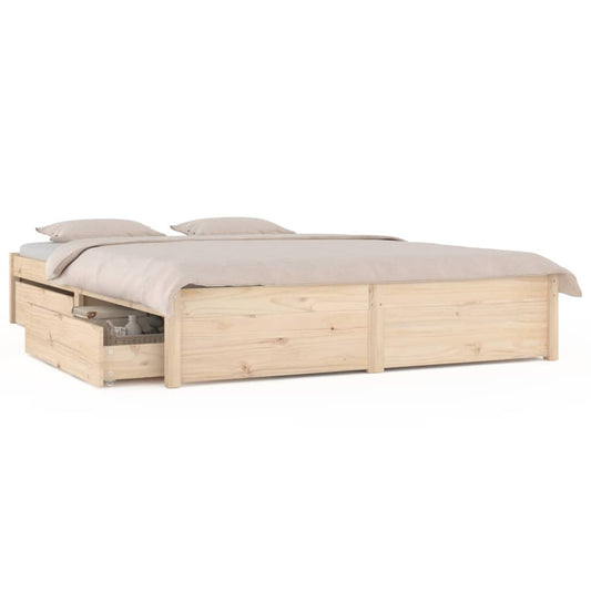 3103523 vidaXL Bed Frame without Mattress with Drawers 160x200 cm (814959+814999)