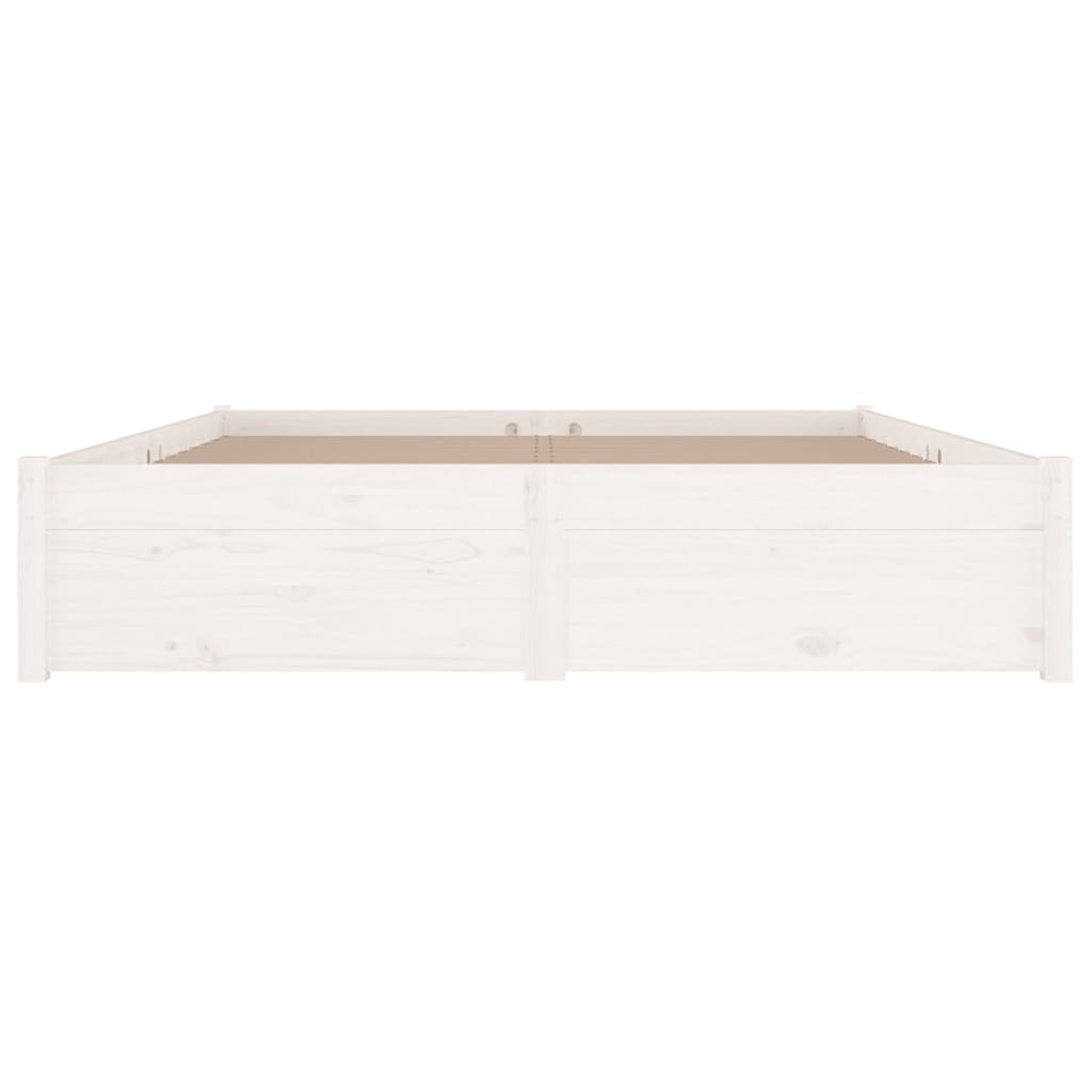 Bed Frame without Mattress with Drawers White Super King