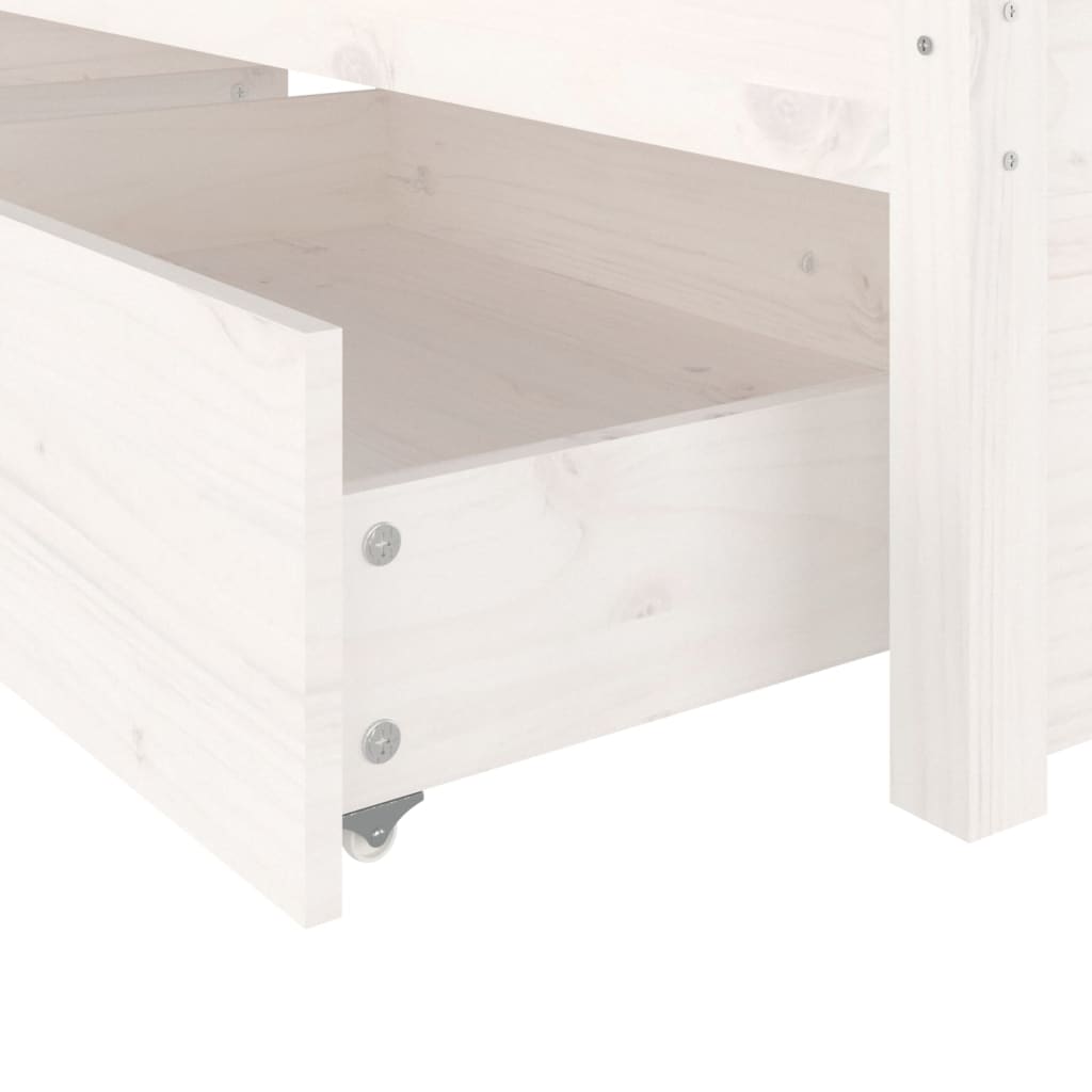 Bed Frame without Mattress with Drawers White Super King