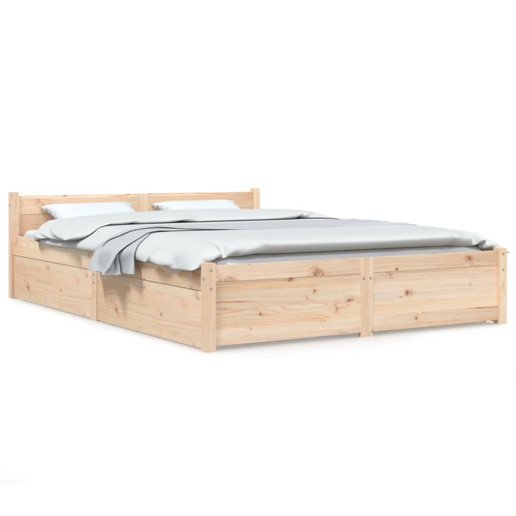 Bed Frame without Mattress with Drawers 120x200 cm