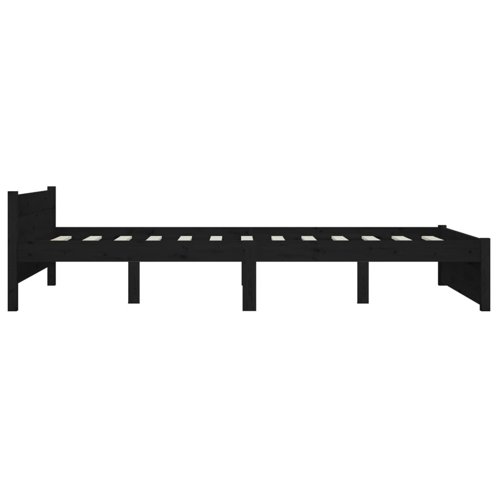 Bed Frame without Mattress with Drawers Black King Size