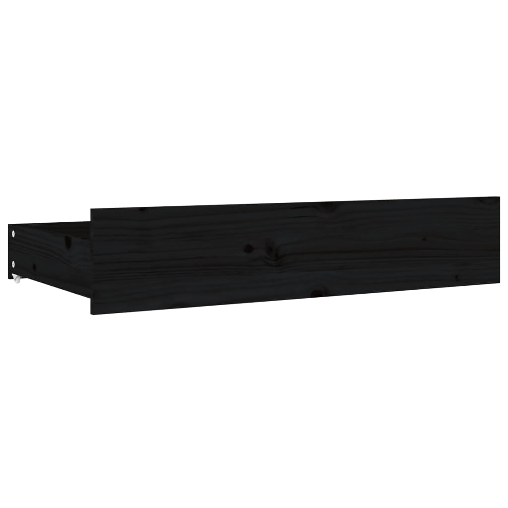 Bed Frame without Mattress with Drawers Black King Size