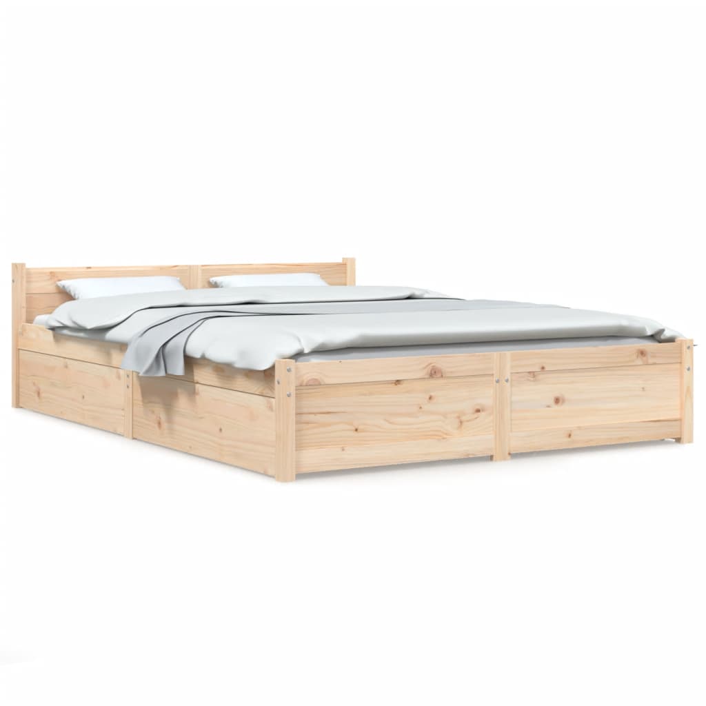 Bed Frame without Mattress with Drawers 160x200 cm