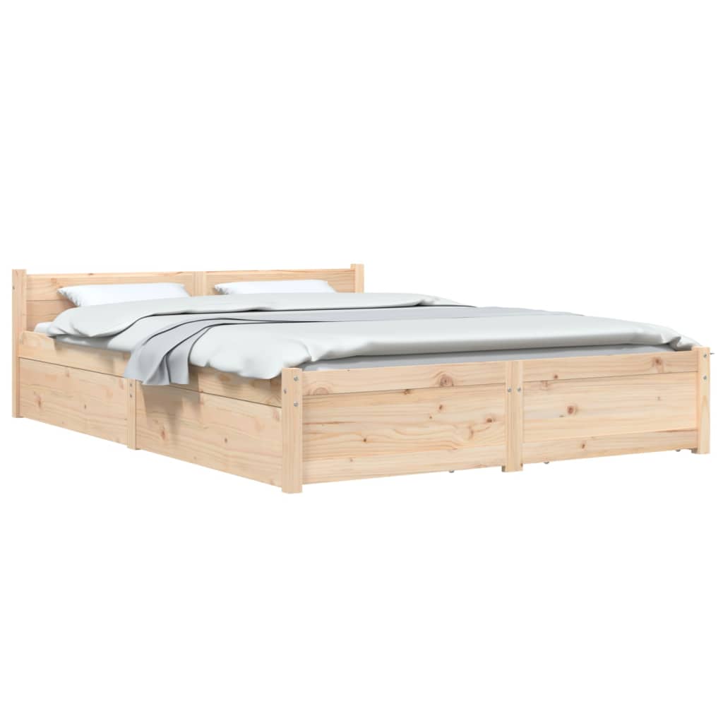 Bed Frame without Mattress with Drawers 160x200 cm