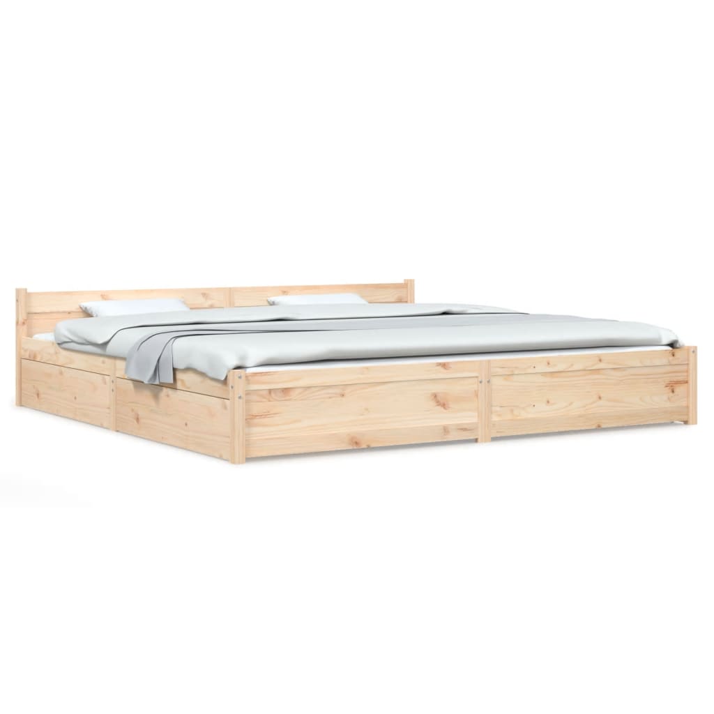 Bed Frame without Mattress with Drawers Super King