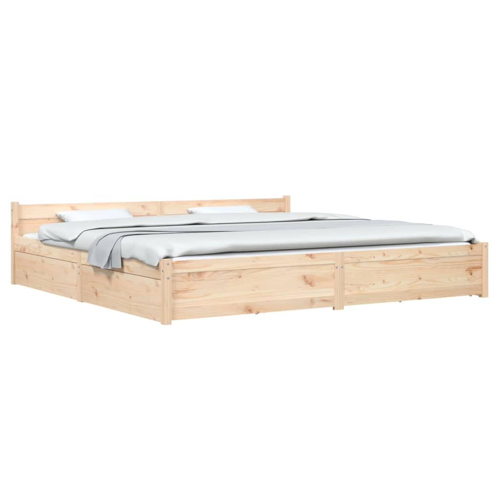 Bed Frame without Mattress with Drawers Super King