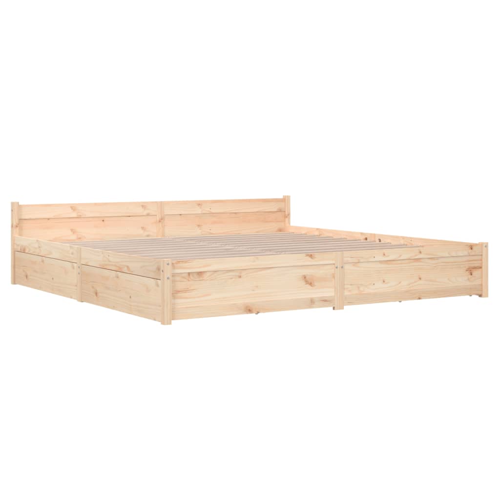 Bed Frame without Mattress with Drawers Super King