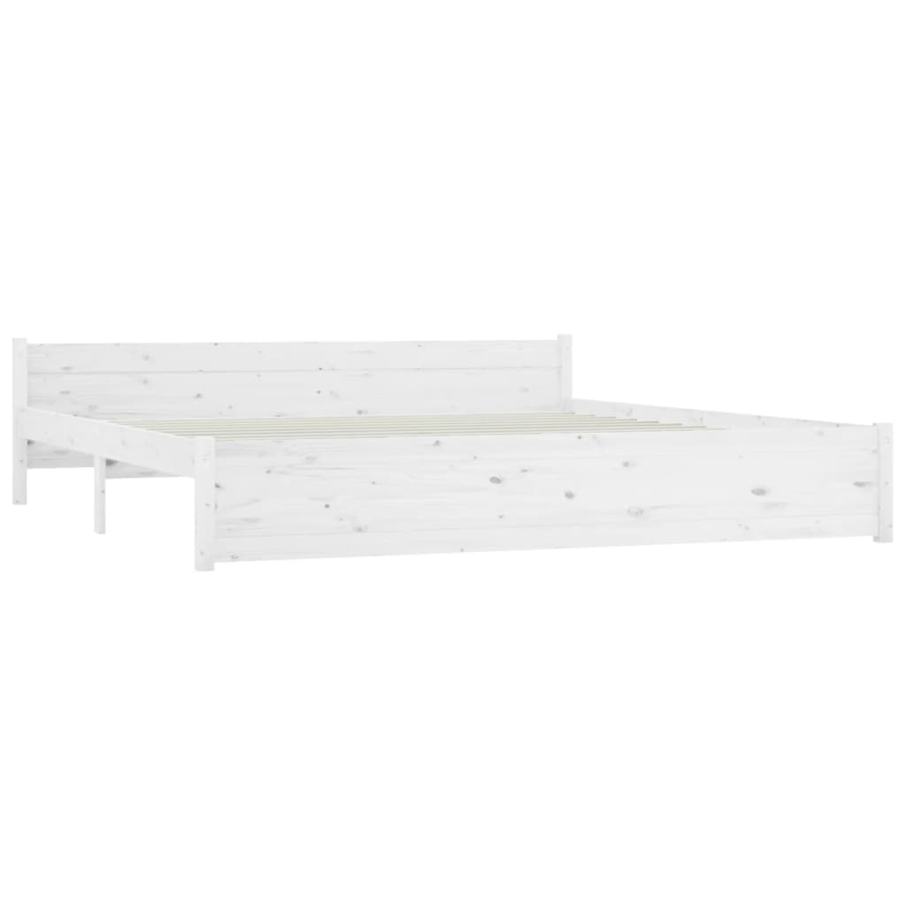 Bed Frame without Mattress with Drawers White 200x200 cm