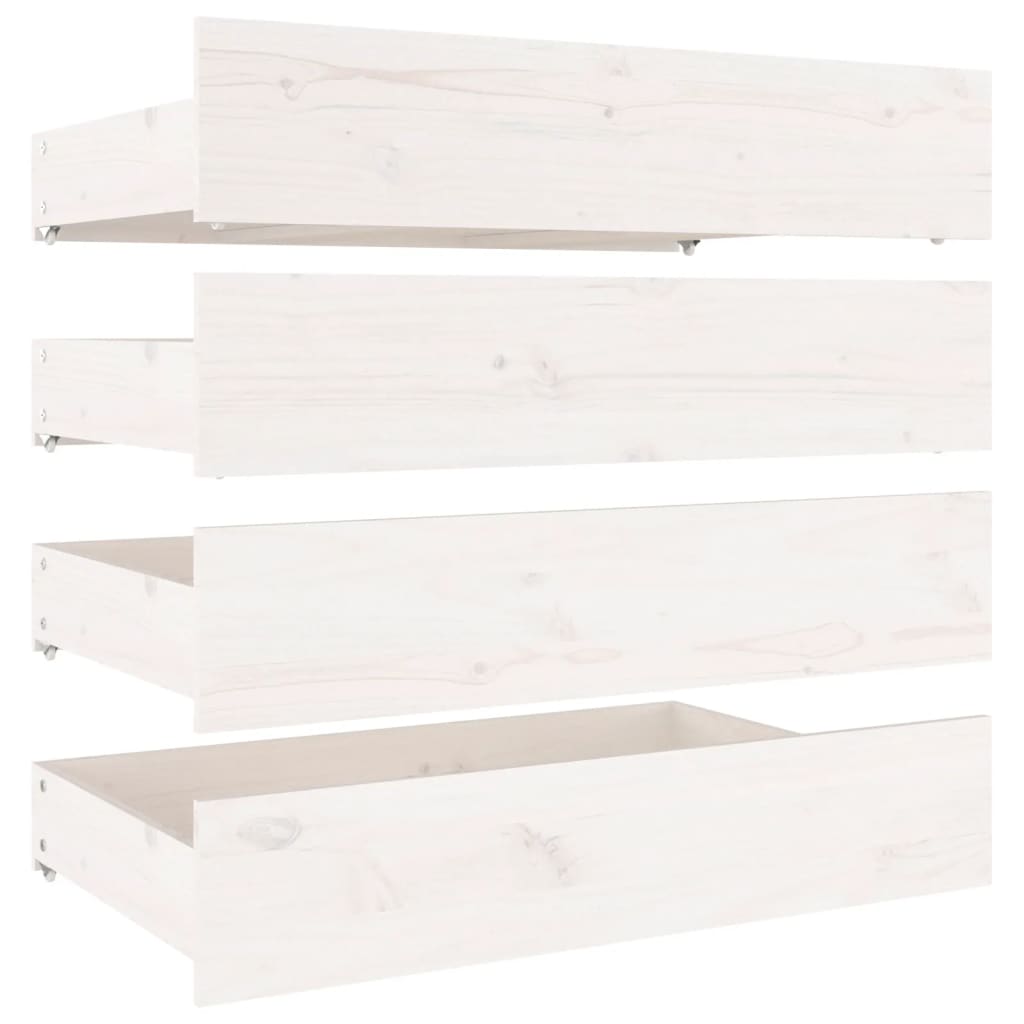 Bed Frame without Mattress with Drawers White 200x200 cm