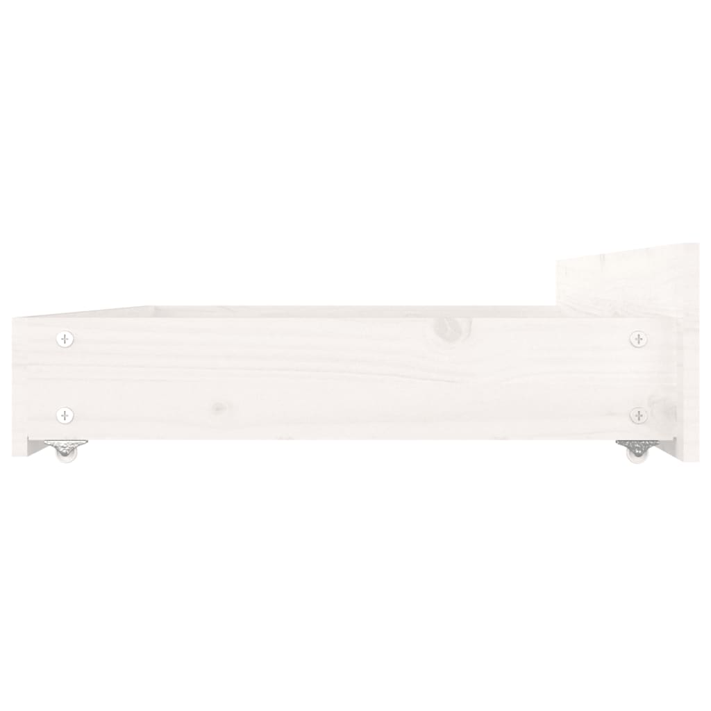 Bed Frame without Mattress with Drawers White 200x200 cm