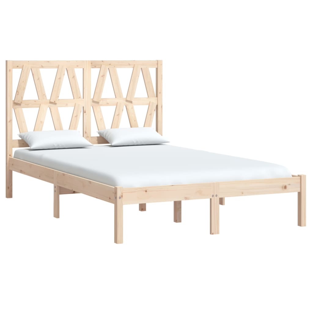 3103978 vidaXL Bed Frame without Mattress Solid Wood 140x190 cm (809997+818620)