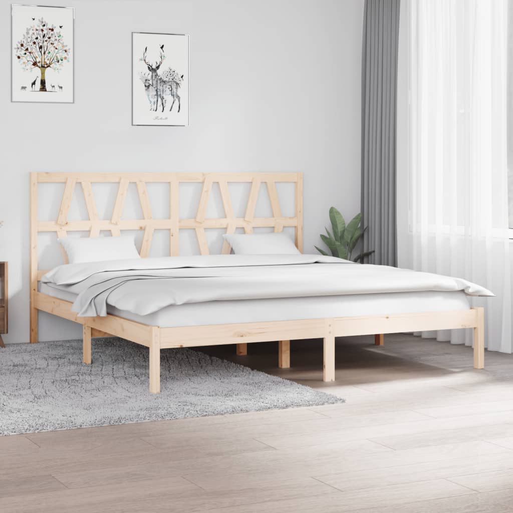 Bed Frame without Mattress Solid Wood Super King